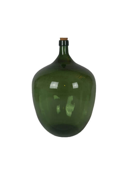 Große bauchige grüne Flasche Vase