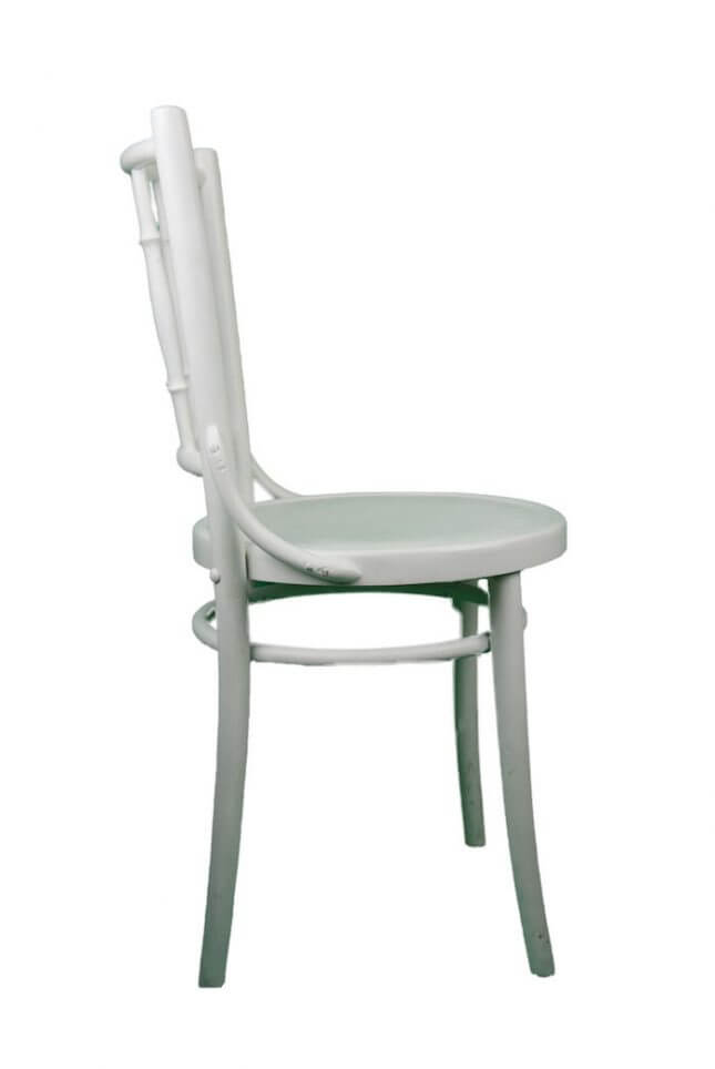Robuster weißer Vintage Stuhl