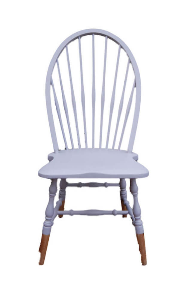 Vintage Sprossenstuhl mit großer Lehne in Taupe
